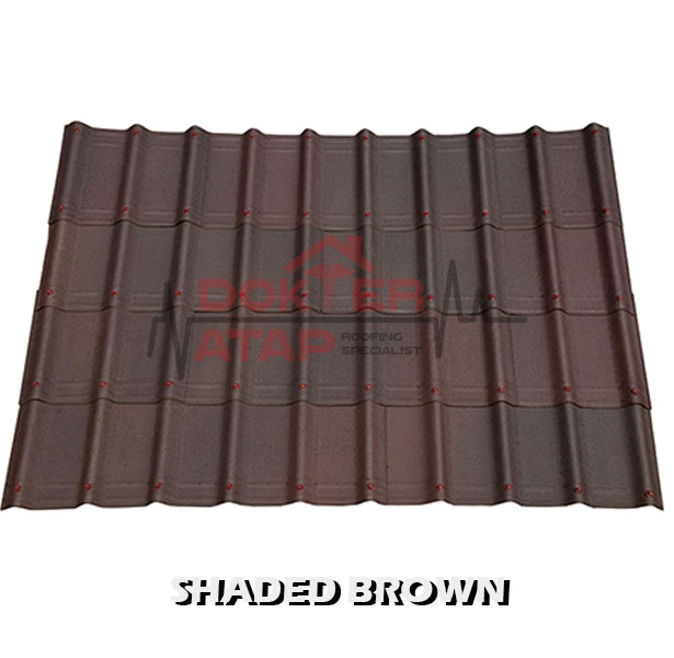 atap bitumen selulosa onduline onduvilla shaded brown genteng aspal bergelombang emboss cokelat