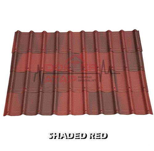 atap bitumen selulosa onduline onduvilla shaded red genteng aspal bergelombang emboss merah