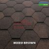 genteng aspal tegola eco roof hexagonal mixed brown