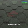 genteng aspal tegola eco roof hexagonal mixed green