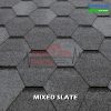 genteng aspal tegola eco roof hexagonal mixed grey