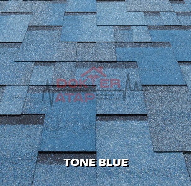 tegola premium gothik tone blue, genteng aspal bitumen atap tegola