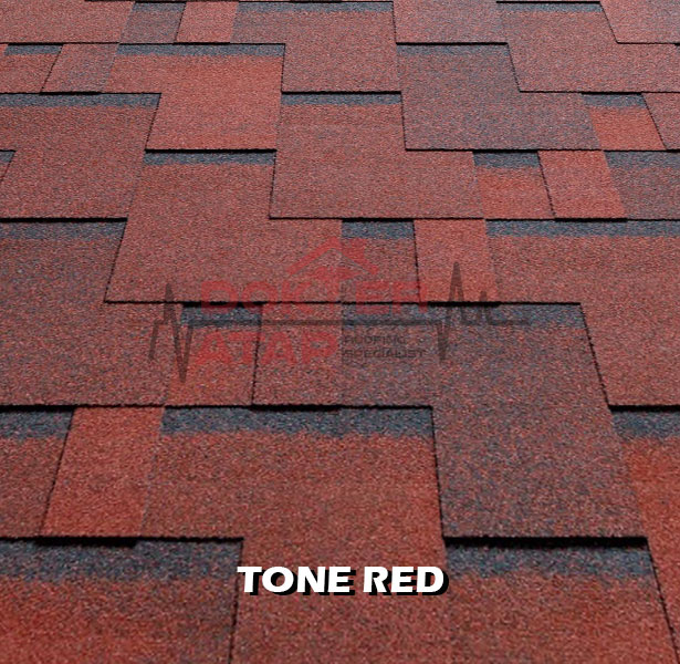 tegola premium gothik tone red, genteng aspal bitumen atap tegola